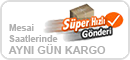 S&uuml;per Hızlı G&ouml;nderi - Hızlı Kargo: Saat 17:00'e kadar gelen Siparişleriniz mesai saatlerinde AYNI G&Uuml;N KARGO'ya verilir. Ortalama en ge&ccedil; 1-2 iş g&uuml;n&uuml; i&ccedil;ersinde size ulaşabilir. Uzak mesafelerde 2-3 iş g&uuml;n&uuml; i&ccedil;ersinde ulaşabilir. Yurtdışı (Export) siparişlerinizde, &Uuml;lkenize g&ouml;re Teslimat g&uuml;n s&uuml;resinde değişikliler olmaktadır. ''Kargo Takibi'' servisimizden siparişlerinizi anlık detaylı olarak takip edebilirsiniz. Kargom Nerede sayfamıza ulaşmak i&ccedil;in l&uuml;tfen bu simgeye tıklayınız! &Uuml;r&uuml;nden, faydalarından başkalarının da haberdar olması i&ccedil;in l&uuml;tfen Puan ve Yorum yapınız. Sosyal ağlarınızda paylaşınız.