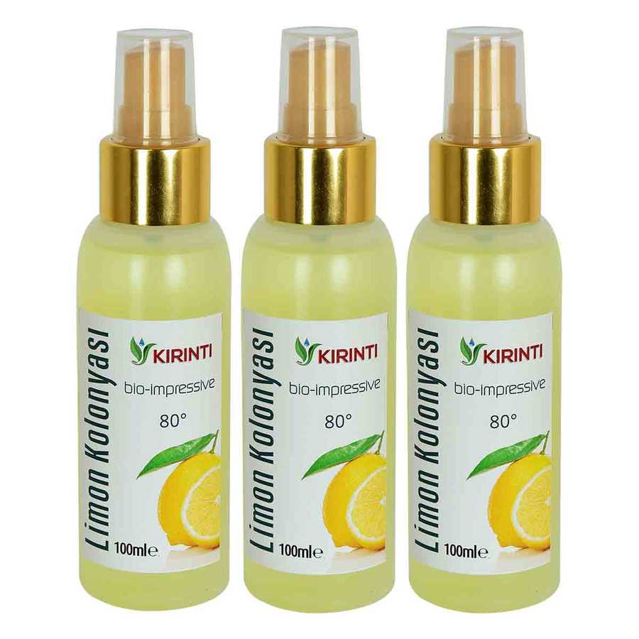 KIRINTI LİMON KOLONYASI 80 DERECE SPREY 3 X 100 ML KIRINTI LİMON KOLONYASI 80 DERECE SPREY 3 X 100 ML