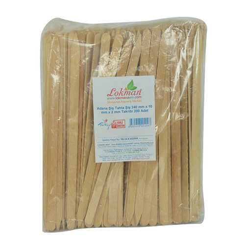 Adana Şiş Tahta Şiş 240 mm x 10 mm x 2 mm Takribi 200 Adet 1 Paket - 1