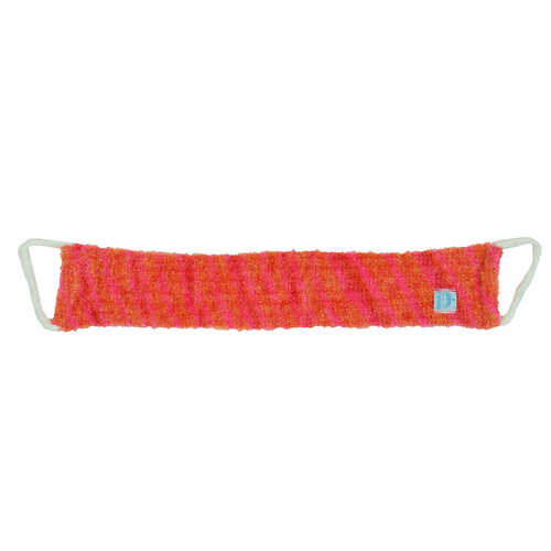 İpli Sırt ve Vücut Yumuşak Banyo Lifi Pembe-Turuncu 56x10 Cm - 3