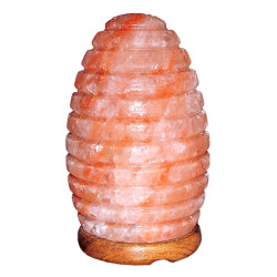Arı Kovanı Şekilli Doğal Himalaya Kaya Tuzu Lambası Kablolu Ampullü Pembe 2-3 Kg (1)