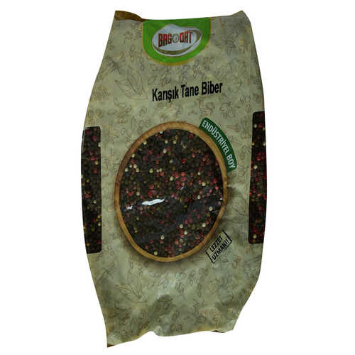 Saf Doğal Tane Kırmızı Yeşil Beyaz Karabiber Karışımı 1000 Gr Paket - 2