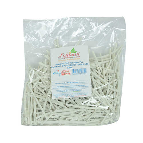 Bağlama Teli Tel Klips Pvc Kaplamalı Beyaz 500 Gr Takribi 500 Adetli 1 Paket - 2