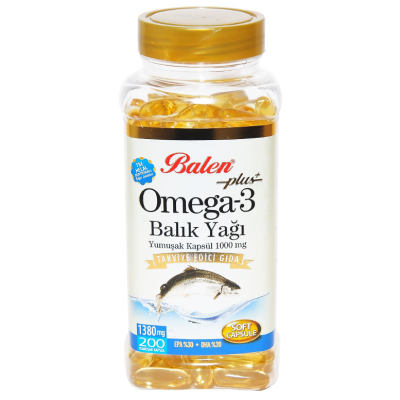 Omega 3 Plus+ Balık Yağı Yumuşak 200 Kapsül - 1