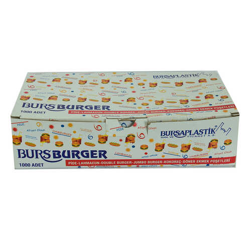 Bursburger Pide Lahmacun Burger Kokoreç Döner Ekmek Hışır Poşeti 13X26 1000 Adet - 2
