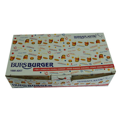 Bursburger Pide Lahmacun Burger Kokoreç Döner Ekmek Hışır Poşeti 13X26 1000 Adet - 3
