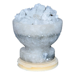 Çanak Şekilli Doğal Kaya Tuzu Lambası Çankırı Kablolu Ampullü Beyaz 2-4 Kg (1)