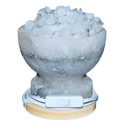 Çanak Şekilli Doğal Kaya Tuzu Lambası Çankırı Kablolu Ampullü Beyaz 2-4 Kg - 3