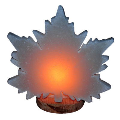 Çınar Yaprağı Şekilli Doğal Kaya Tuzu Lambası Kablolu Ampullü Beyaz 2-3 Kg - 1
