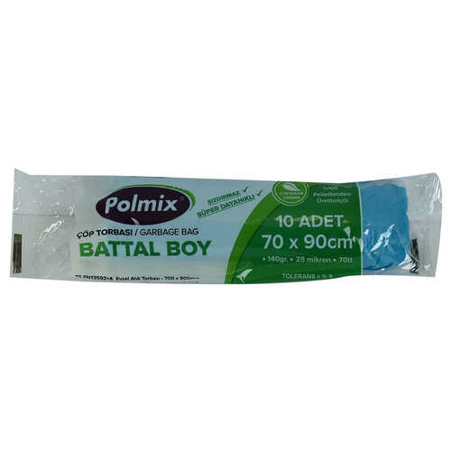 Çöp Torbası Battal Boy 70x90Cm 140Gr 25Mikron 70Lt Mavi Rulo 10 Adet - 2