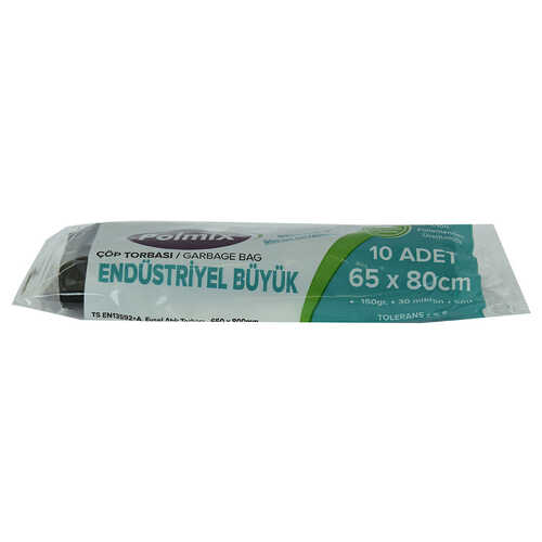 Çöp Torbası Büyük Boy 65x80Cm 150Gr 30Mikron 50Lt Siyah Rulo 10 Adet - 1