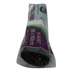 Çöp Torbası Extra Jumbo Boy 80x110Cm 300Gr 39Mikron 90Lt Siyah Rulo 10 Adet - 3