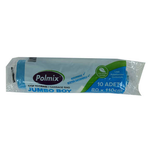 Çöp Torbası Jumbo Boy 80x110Cm 220Gr 27Mikron 90Lt Mavi Rulo 10 Adet - 2