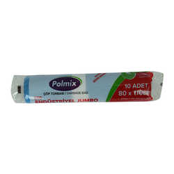 Çöp Torbası Jumbo Boy 80x110Cm 400Gr 50Mikron 90Lt Mavi Rulo 10 Adet (1)