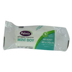 Çöp Torbası Mini Boy 40x50Cm 70Gr 12Mikron 10Lt Şeffaf Rulo 40 Adet (1)