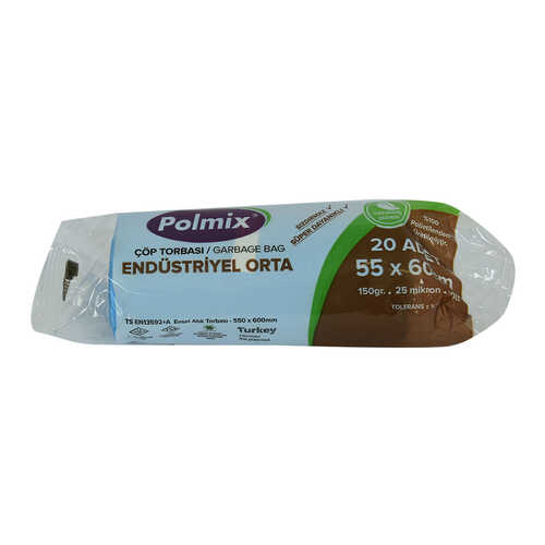 Çöp Torbası Orta Boy 55x60Cm 150Gr 25Mikron 30Lt Mavi Rulo 20 Adet - 1