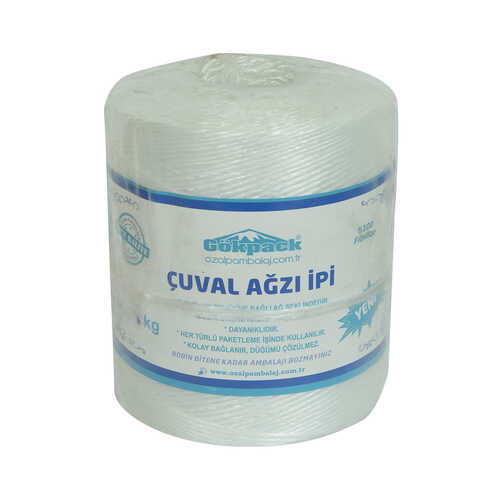 Çuval Ağzı İpi Yüzde 100 Fibrilizeli Naylon İp Beyaz 1000 Gr 1 Adet - 1