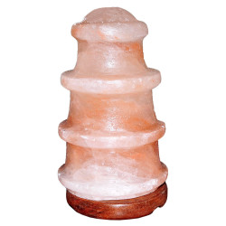 Deniz Feneri Şekilli Doğal Himalaya Kaya Tuzu Lambası Kablolu Ampullü Pembe 2-3 Kg (1)