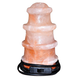 Deniz Feneri Şekilli Doğal Himalaya Kaya Tuzu Lambası Kablolu Ampullü Pembe 2-3 Kg - 3