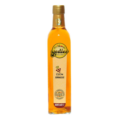 Doğal Fermantasyon Katkısız İçilebilir Üzüm Sirkesi Cam Şişe 500 ML - 1