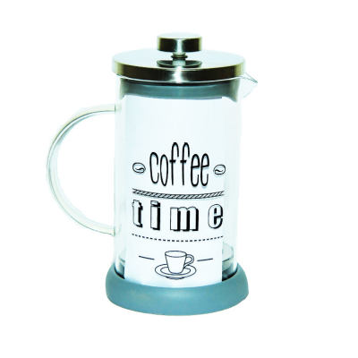 French Press Bitki Çayı Cam Demliği Gri 600 ML - 1