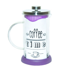 French Press Bitki Çayı Cam Demliği Mor 600 ML (1)