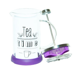 French Press Bitki Çayı Cam Demliği Mor 600 ML - 3