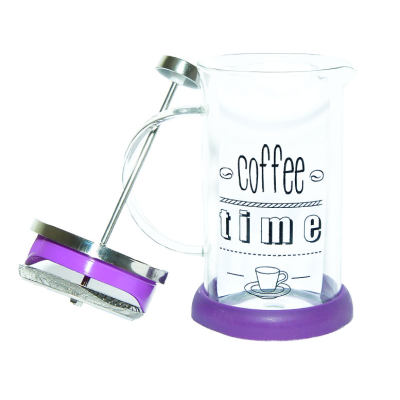 French Press Bitki Çayı Cam Demliği Mor 600 ML - 4