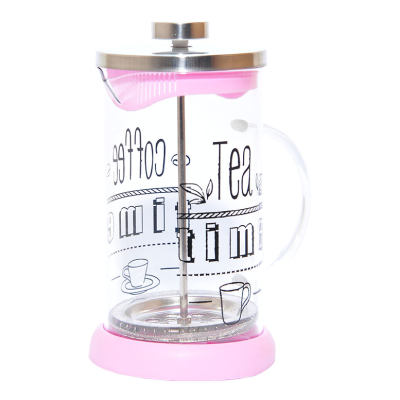 French Press Bitki Çayı Cam Demliği Pembe 600 ML - 2