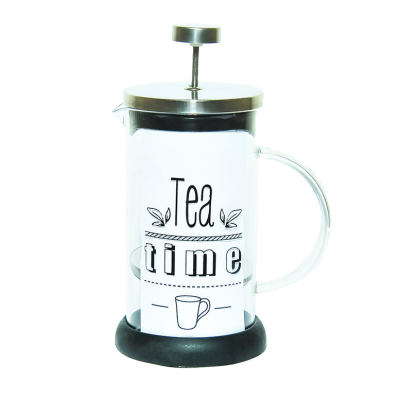 French Press Bitki Çayı Cam Demliği Siyah 600 ML - 1