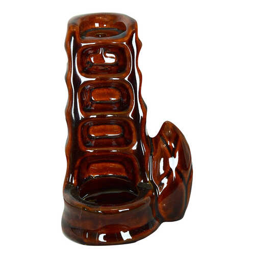 Geri Akış Buhurdanlık Tütsülük Seramik Şelale Bambu Kahverengi Backflow C0572 - 1
