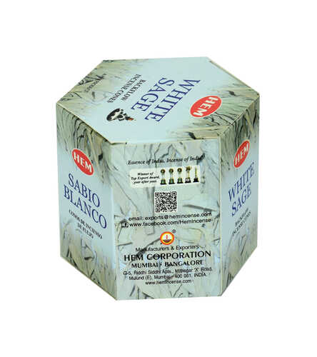 Geri Akış Şelale Beyaz Adaçayı Kokulu 40 Konik Tütsü - White Sage Backflow Incense Cones - 3
