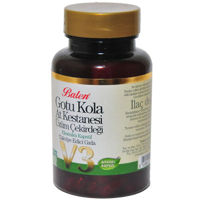 Gotu Kola At Kestanesi Üzüm Çekirdeği Ekstratı V3 60 Kapsül - 3