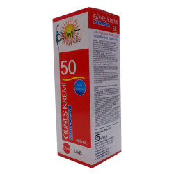 Güneş Kremi 50 Faktör UVA+ UVB Yüksek Koruma Suya Dayanıklı 100 ML (1)
