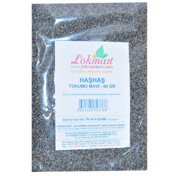 Haşhaş Tohumu Tane Doğal Mavi 60 Gr Paket (1)