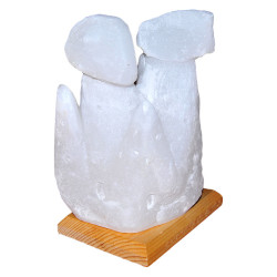 İki Bacalı Peribacası Şekilli Doğal Kaya Tuzu Lambası Çankırı Kablolu Ampullü Beyaz 4 - 5 Kg (1)