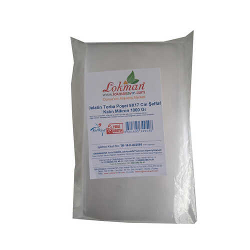 Jelatin Torba Poşet 9X17 Cm Şeffaf Kalın Mikron 1000 Gr 1 Paket - 1