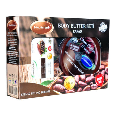 Kakao Yağlı Vücut Bakım Seti - Krem & Peeling Sabunu - 4