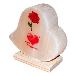 Kalp Desenli Gül Kalp Logolu Doğal Kaya Tuzu Lambası Kablolu Ampullü Beyaz 2-3 Kg - 3
