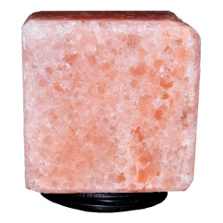 Kare Küp Şekilli Doğal Himalaya Kaya Tuzu Lambası Kablolu Ampullü Pembe 4-5 Kg - 3