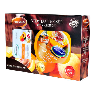 Kayısı Çekirdeği Yağlı Vücut Bakım Seti - Krem & Peeling Sabunu - 3