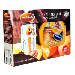 Kayısı Çekirdeği Yağlı Vücut Bakım Seti - Krem & Peeling Sabunu - 4