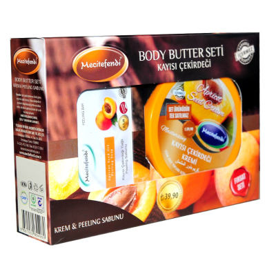 Kayısı Çekirdeği Yağlı Vücut Bakım Seti - Krem & Peeling Sabunu - 4