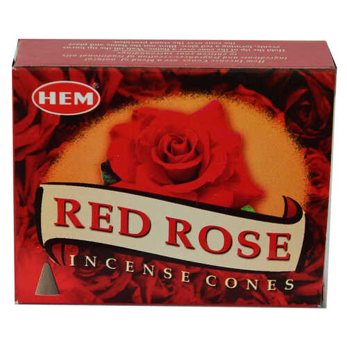 Kırmızı Gül Kokulu 10 Konik Tütsü - Red Rose - 1