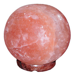 Küre Şekilli Doğal Himalaya Kaya Tuzu Lambası Kablolu Ampullü Pembe 2-3 Kg