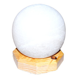 Küre Şekilli Doğal Kaya Tuzu Lambası Kablolu Ampullü Beyaz 1-2 Kg (1)