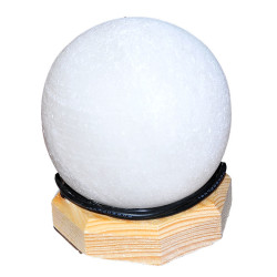 Küre Şekilli Doğal Kaya Tuzu Lambası Kablolu Ampullü Beyaz 1-2 Kg - 3