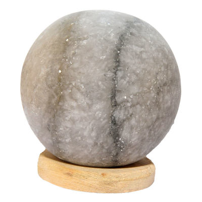 Küre Şekilli Doğal Kaya Tuzu Lambası Kablolu Ampullü Beyaz 2-3 Kg - 2
