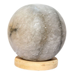 Küre Şekilli Doğal Kaya Tuzu Lambası Kablolu Ampullü Beyaz 2-3 Kg - 3