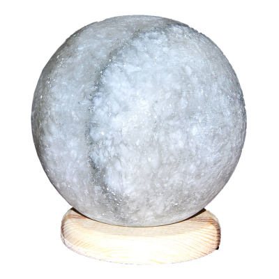 Küre Şekilli Doğal Kaya Tuzu Lambası Kablolu Ampullü Beyaz 3-4 Kg - 2
